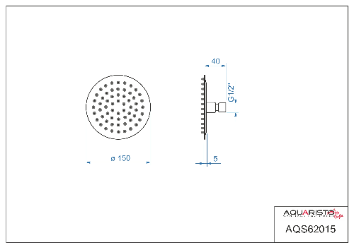 Superslim AQS62015 hlavová sprcha priemer 150 mm